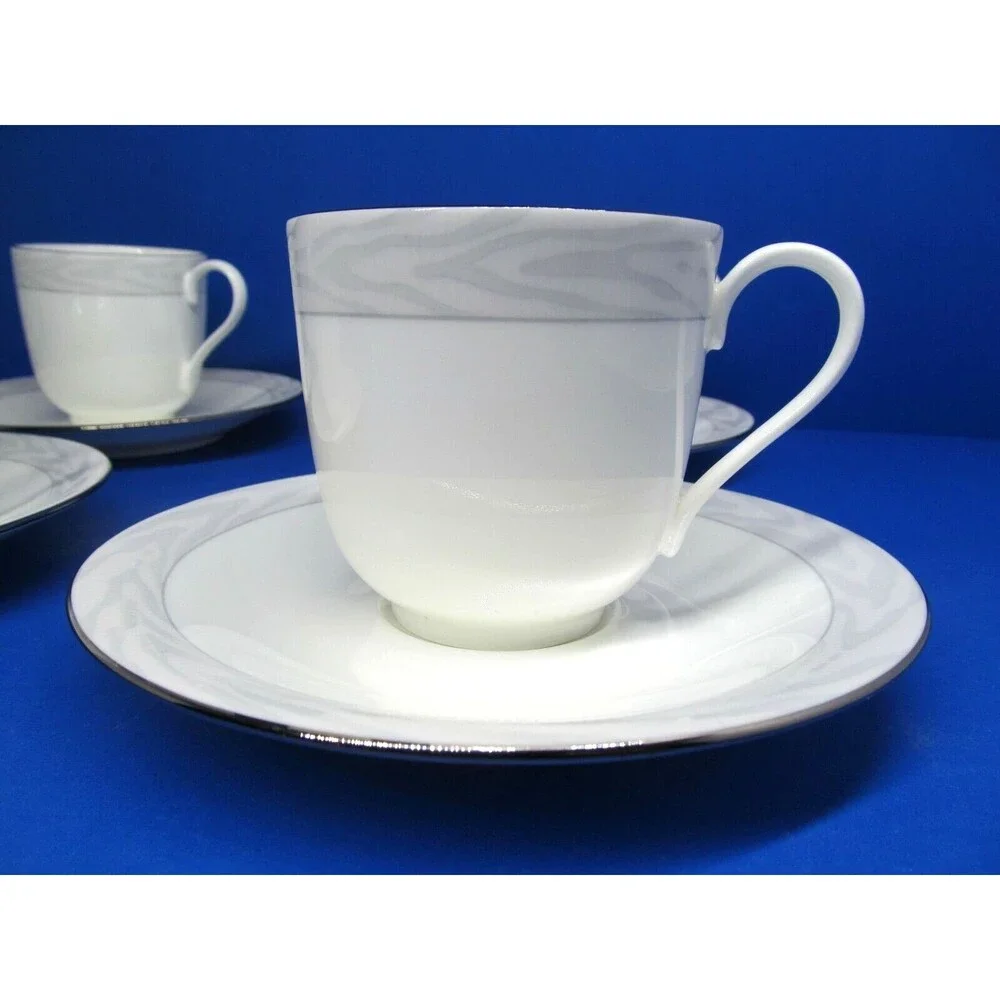 Mikasa Satin Moire Cups And Saucers 4 sets  Produced 1988-89